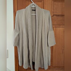 LAFAYETTE 148 - Oatmeal/Light Gray Open Front Cardigan Sweater